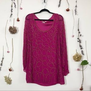 Arden B Silk Beaded Dress